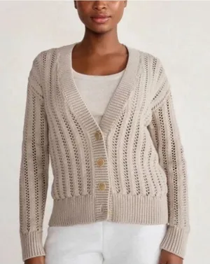 Haven New NWOT Cotton Cream Cable Knit Chunky Button Up Cardigan Sweater Size‎ M thumbnail 1