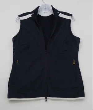 Nike Golf Navy Blue Waffle Knit Full Zip Vest Womens Small White Trim‎ thumbnail 1