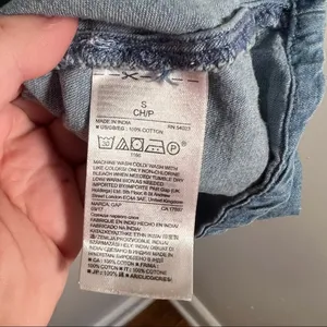 Gap‎ for Good Women's Size Small Chambray Top Ruffle Bell Sleeve Medium Indigo thumbnail 11