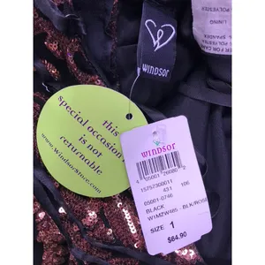 Windsor Mini Dress Womens Size 1 Black Rose Gold Sequin Damask Bodycon Cocktail thumbnail 2