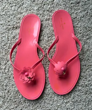 Kate Spade New York Jaylee Jelly Sandals 11 Pink Floral Thong Flip Flops thumbnail 1