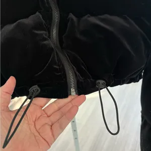 Edikted Black Velvet Puffer Jacket thumbnail 4