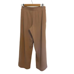 Haven Well Within Taupe Wide Leg Lounge Pants Small Cotton Travel Quiet Luxury thumbnail 2