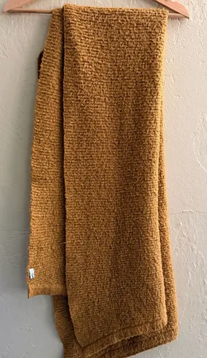 aerie Golden Mustard Textured Knit Scarf Wrap thumbnail 1