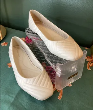 ANTONIO MELANI MARCIEE White Quilted Leather Ballet Flats Women's Size‎ 5.5M 36 thumbnail 1