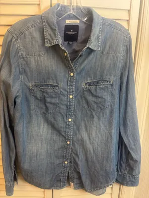 American Eagle Denim Shirt with Pearl Snaps thumbnail 1