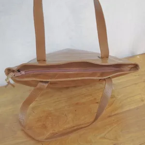 Vintage Italian Made Brown Leather Tote Style Embroidered Shoulder Bag thumbnail 5