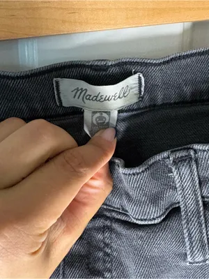 Madewell mid rise kick out jeans black plus size 32 straight leg cotton casual thumbnail 6