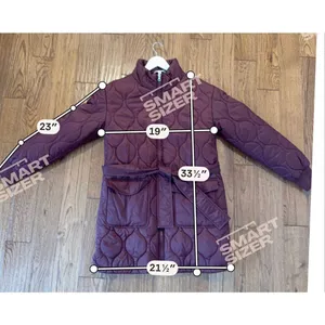 Time and Tru burgundy onion quilted puffer barn jacket size M 8/10 thumbnail 5