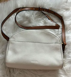 Fossil white and gray crossbody purse thumbnail 1