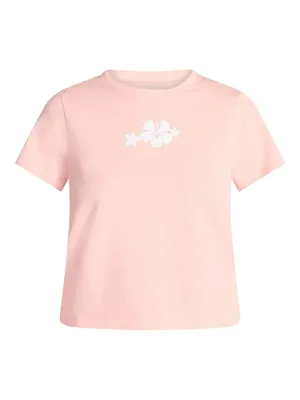 No Boundaries Light Pink Floral Crewneck Tee thumbnail 5