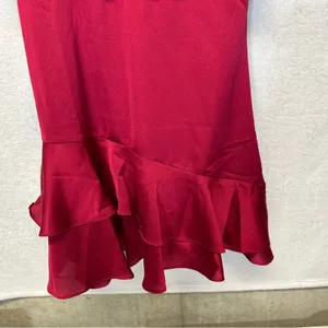 Lulu’s On The‎ Floor Fuchsia Satin Sleeveless Ruffle Mini Dress Size S thumbnail 5