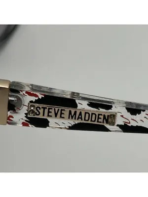 Steve Madden Oversized Cat Eye Sunglasses Black Clear Red Patterned Frames thumbnail 10