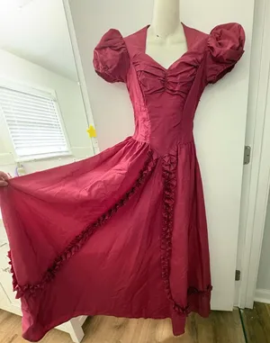 40s tafetta sweetheart maxi dress thumbnail 1