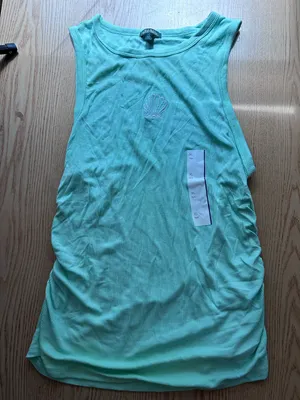 New Women’s Wild Fable Seashell 🐚 Ribbed Tank Top Lightweight Mint Green XL thumbnail 1