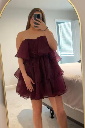 Altar'd State Sadie Dress In Plum thumbnail 4