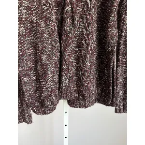 Madewell Cable Knit Sweater Burgundy‎ Gray Ivory Women's Size M Medium thumbnail 3