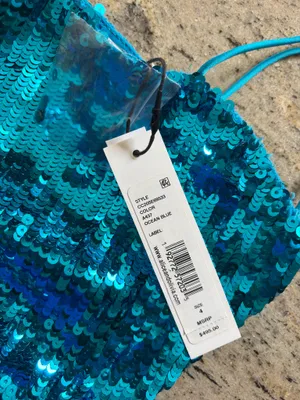 Blue sequin Alice + olivia dress  thumbnail 4