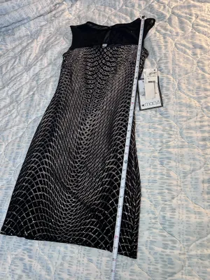 Jump Apparel Black Gold Metallic Art Deco Mesh Dress Juniors 1/2 NWT thumbnail 7