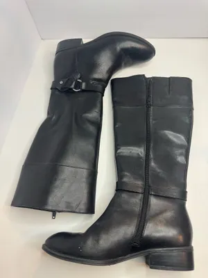 Ralph Lauren Makaila Black Leather Boots Size 6B thumbnail 2