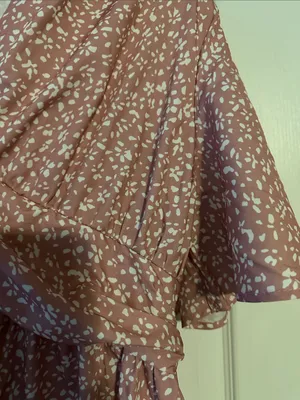 Pink & White Floral Peasant-Style Mini Dress thumbnail 2