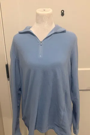 Lands’ End Blue Fleece Quarter Zip Pullover Cozy Soft Jacket M thumbnail 1
