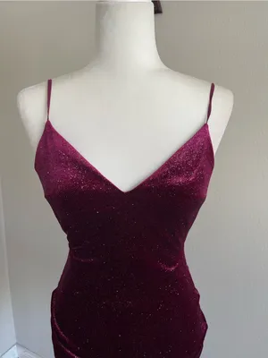 B Darlin Sparkling Burgundy Tie-Back Mini Dress thumbnail 3