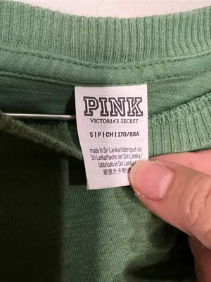 Victoria's Secret PINK Green Raglan Puppy Logo Raw Hem Cropped Tee thumbnail 6