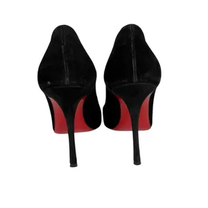 Christian‎ Louboutin Pigalle 100 Black Suede Pumps Stiletto Heels Size EU 37 thumbnail 4