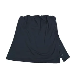 Abercrombie & Fitch Ribbed Strapless Top Slit Size S Black Minimal Y2K Going Out thumbnail 2