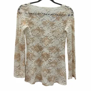 T Party Floral Lace Sheer Long Sleeve Tunic Top Womens Small thumbnail 9