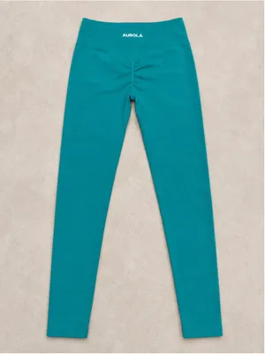 AUROLA Teal Seamless Scrunch‎ Butt High Rise Compression Leggings XS thumbnail 2