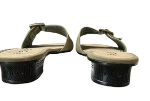 Eve Buckle Sandal Slides Low Heel Khaki Color Size 11 thumbnail 5