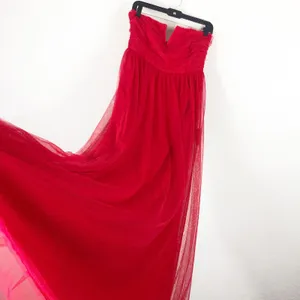 NWT Lulus Queen Behavior Maxi Dress Size Medium Red Tulle Strapless Gown Vday thumbnail 11