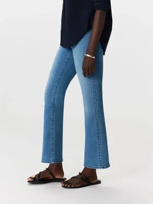 Quince Nina Stretch Pull-On Kick Flare Jeans – Laguna Blue – Size Small thumbnail 2