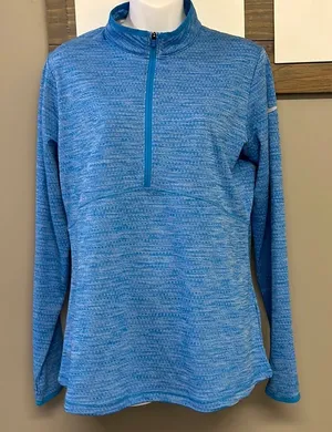 Nike Golf Women’s Dri-Fit Long Sleeve Pullover Heather Light Blue Shirt- Large thumbnail 1