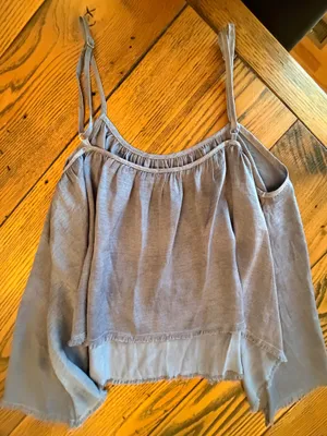 Aerie Blue Flowy Lightweight Tank Top Small thumbnail 4