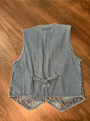 Vtg Y2K New Directions Denim Patchwork Vest M Blue Size M thumbnail 4