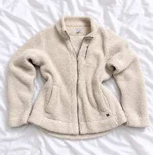 Calvin Klein Cream Sherpa Fleece Jacket – Size Large thumbnail 1