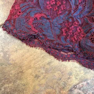 Francesca’s Blue Red Floral Lace Women’s Sleeveless Dress Size Large thumbnail 12