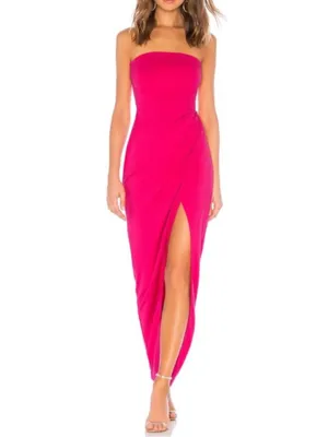 NBD Revolve Women’s Lucilda Strapless Bodycon Gown Hot Pink Maxi Dress thumbnail 13