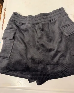 Mono B Black‎ Ribbed Velvet Cargo Skort Elastic Waist Small NEW thumbnail 1