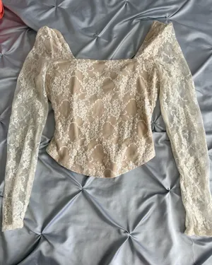 Rue21 Cream Lace Long Sleeve Top thumbnail 1