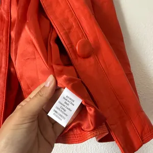 NWT Coldwater Creek Red Leather swing Button-Front Jacket thumbnail 4