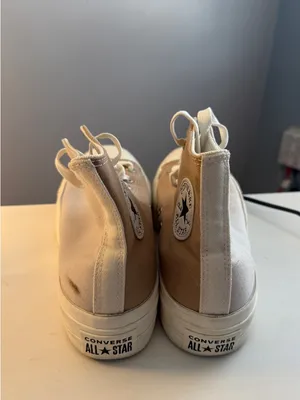 Converse High Top Platform Sneakers - Tan and Cream thumbnail 3