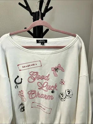 Vinyl Icons Good Luck Charm Graphic Sweatshirt Size Small thumbnail 2