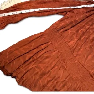 Baltic Born Rust Floor Length Dress Boho Cottagecore Long Sleeve Empire Waist 1x thumbnail 5