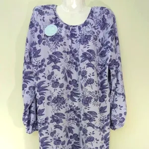 HILL HOUSE‎ The Simone Midi Dress Lilac Purple Tonal Floral MED NWT Boho Cottage thumbnail 4