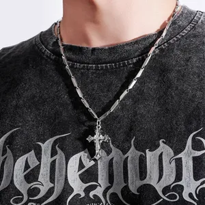 Cross Pendant Necklace for Men Women,Streetwear Punk Hip Hop Unisex Necklace thumbnail 1