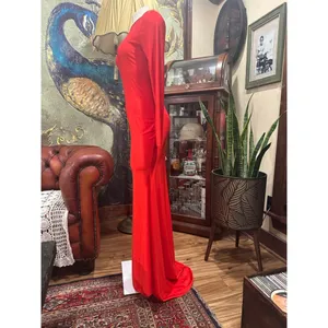 Women's Unbranded Red Long Sleeve Open Back Maxi Dress S thumbnail 3